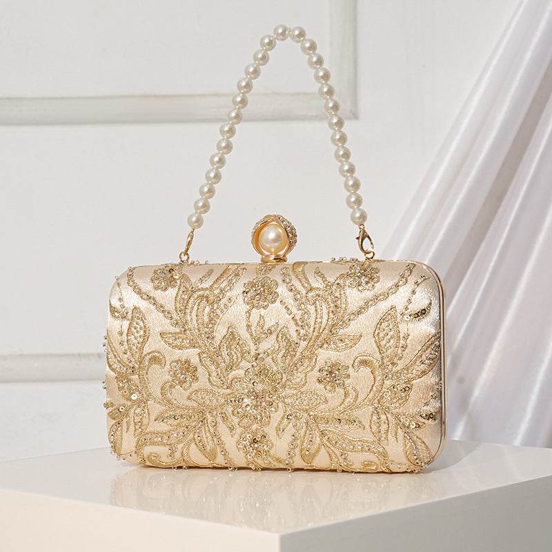 Beaded-embroidery Tote Bag In A Modern Chinese Style For Women