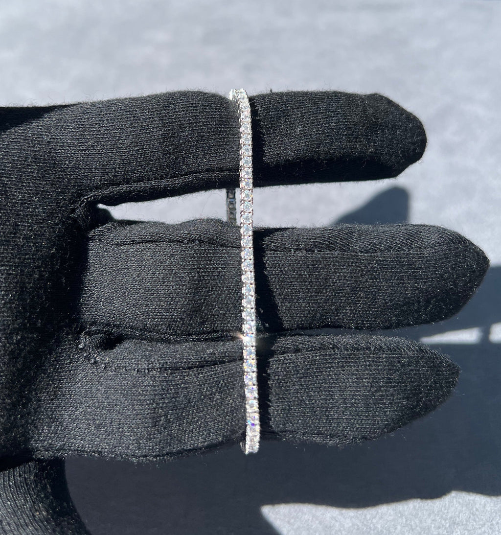 2mm Moissanite Tennis Bracelet in Solid 925 Silver