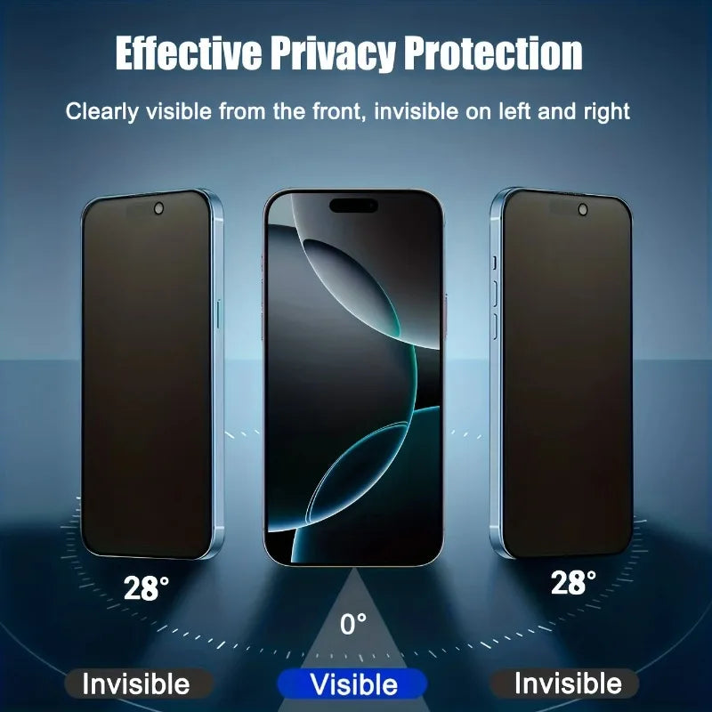 4PCS Matte Ceramic Privacy Screen Protector for iPhone 17 16 15 14 13 12 11 Pro Max Anti-Spy Anti-Scratch Anti-Fingerprint
