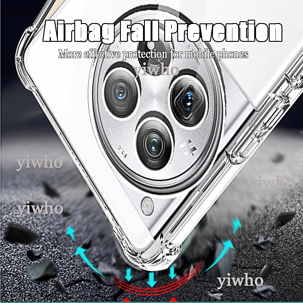 Shockproof Transparent Phone Case for Oneplus 12 12r 11 11r 10 Pro 1+ One + Ace 3 2 Pro 2v Clear Silicone Soft TPU Back Cover