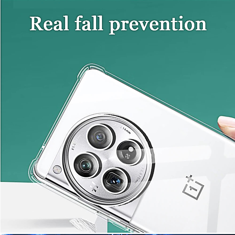 Shockproof Transparent Phone Case for Oneplus 12 12r 11 11r 10 Pro 1+ One + Ace 3 2 Pro 2v Clear Silicone Soft TPU Back Cover