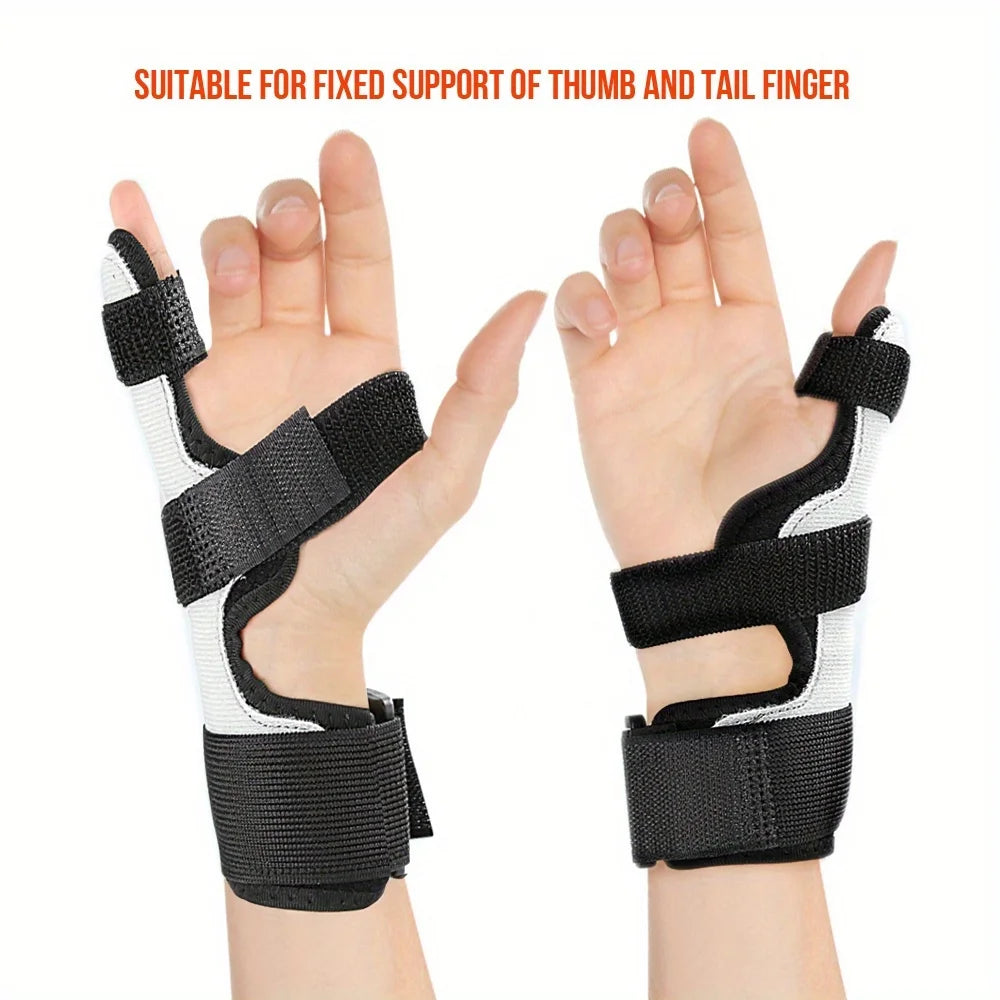 Breathable Wrist Brace with Aluminum Support, Thumb & Pinky Finger Stabilizer Straps, Wrist Guard for Sprain Relief
