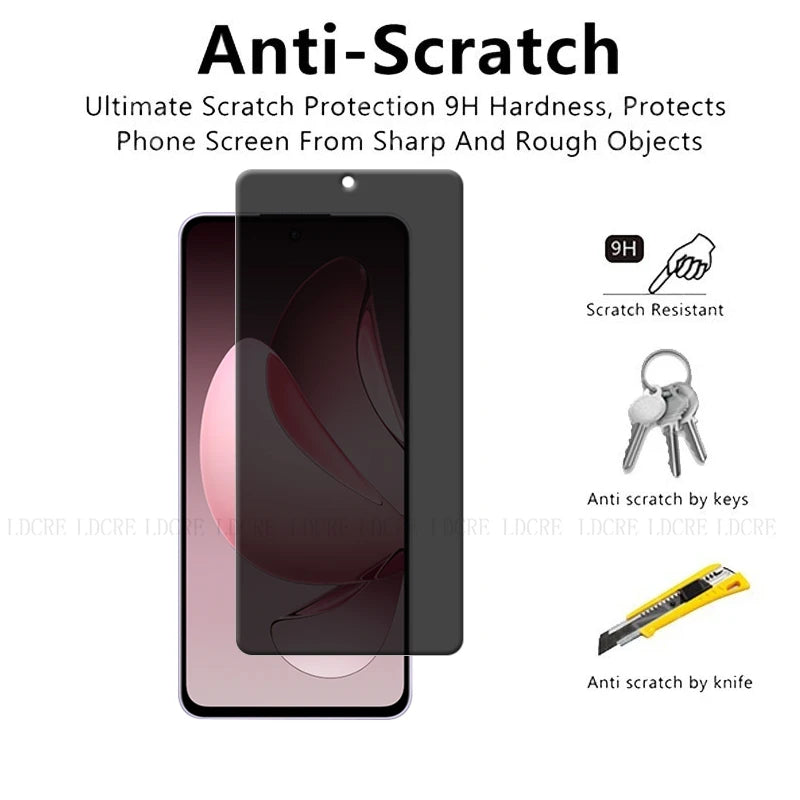 4Pcs For Reno 13F Glass OPPO Reno 13F Reno13F Screen Protector 9H HD Phone Protective Privacy Anti-Spy Tempered Glass Reno 13F