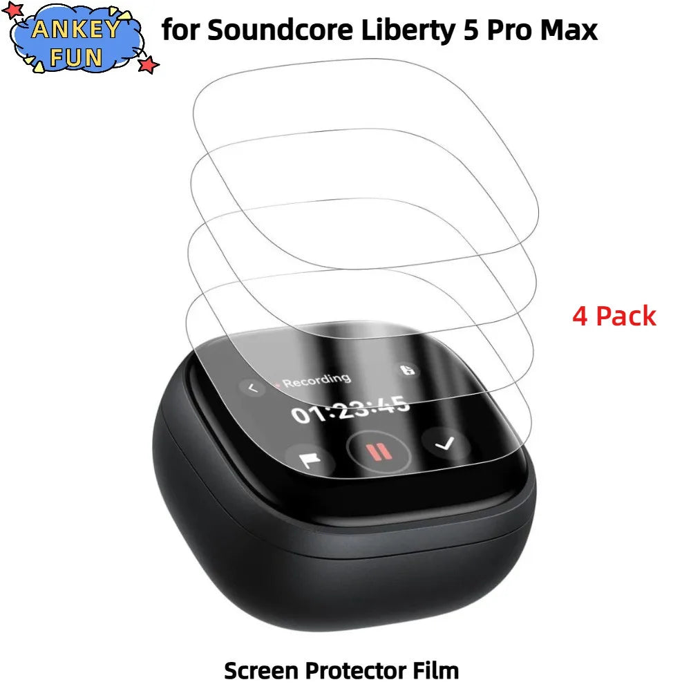 4 Pack for Anker Soundcore Liberty 5 Pro Max Earbuds Screen Protector Film Anti-Scratch High-Clarity Flexible Screen Protection