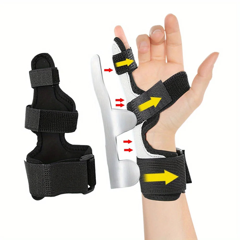 Breathable Wrist Brace with Aluminum Support, Thumb & Pinky Finger Stabilizer Straps, Wrist Guard for Sprain Relief