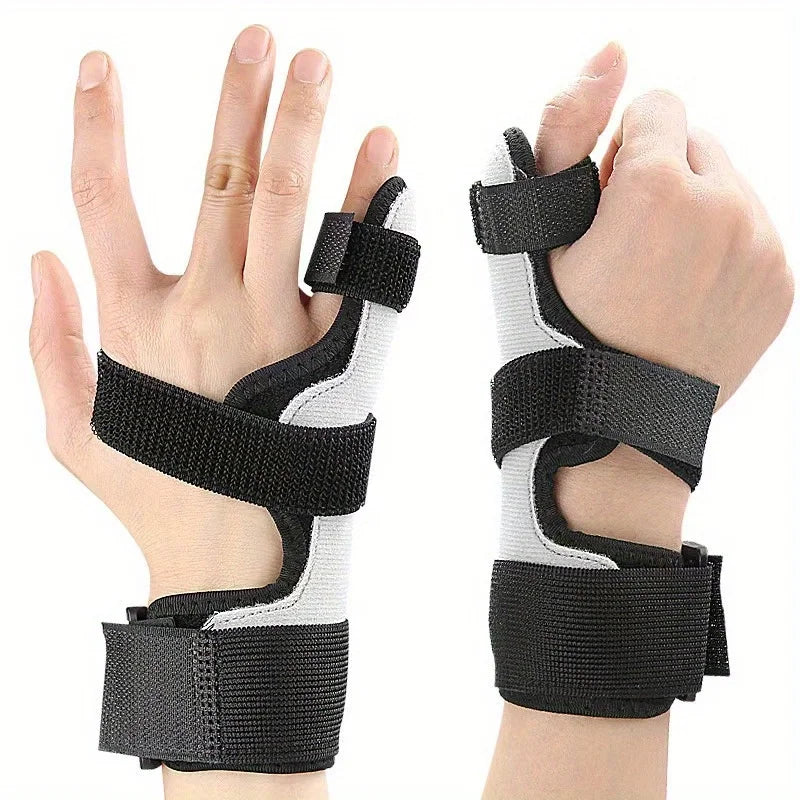 Breathable Wrist Brace with Aluminum Support, Thumb & Pinky Finger Stabilizer Straps, Wrist Guard for Sprain Relief