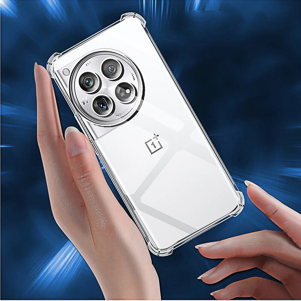Shockproof Transparent Phone Case for Oneplus 12 12r 11 11r 10 Pro 1+ One + Ace 3 2 Pro 2v Clear Silicone Soft TPU Back Cover