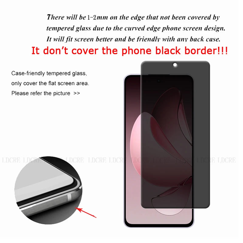 4Pcs For Reno 13F Glass OPPO Reno 13F Reno13F Screen Protector 9H HD Phone Protective Privacy Anti-Spy Tempered Glass Reno 13F
