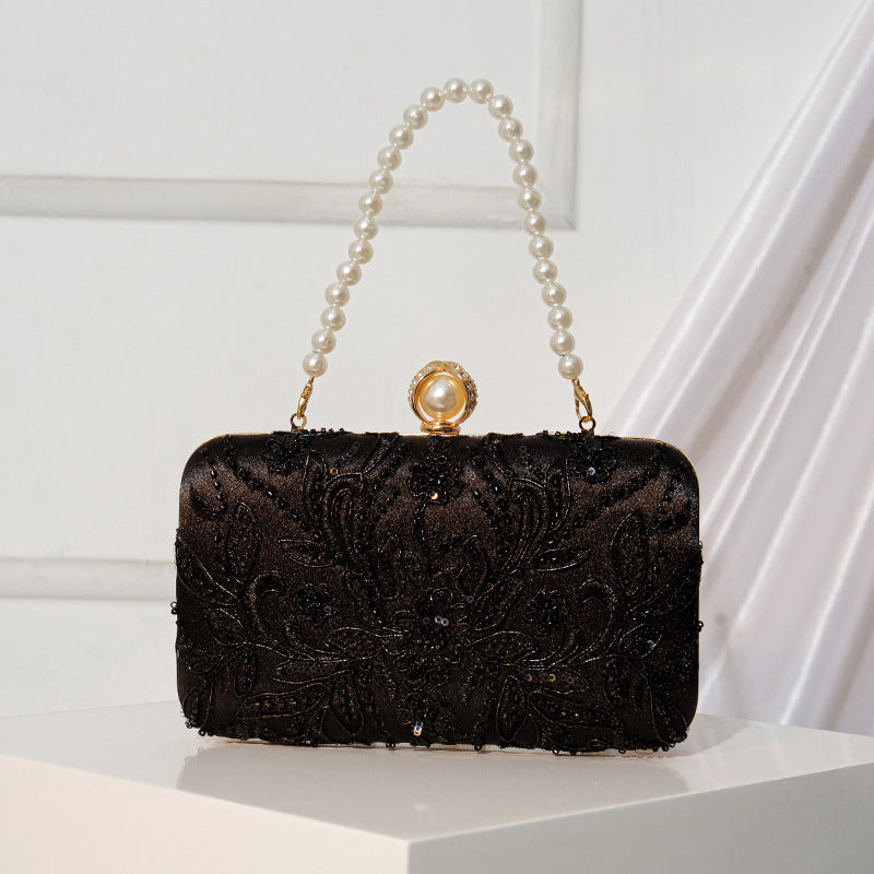 Beaded-embroidery Tote Bag In A Modern Chinese Style For Women