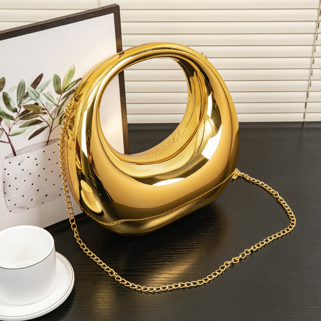 Elegant evening Bag – Gold and Silver Dinner Bag, Stylish Makeup Acrylic Bag, Perfect Prom Bag, Party Purse, and Wedding Clutch